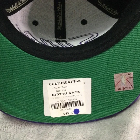 Mitchell & Ness Phoenix Suns Black and Purple Fitted Hat - Picture 6 of 9
